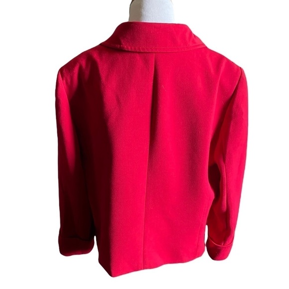 TAHARI: RED JACKET BLACK BUTTON FRONT SZ 14 - Picture 3 of 4